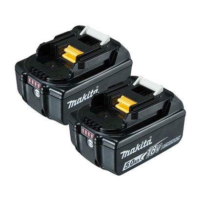 Makita 18V 5.0Ah Lithium-Ion Battery Twin Pack with Charger and Storage Case